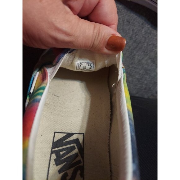Vans Tie Dye Multicolor Slip-On Skate Shoes Unisex Men 6.5 Women 8 Rainbow - Picture 10 of 12